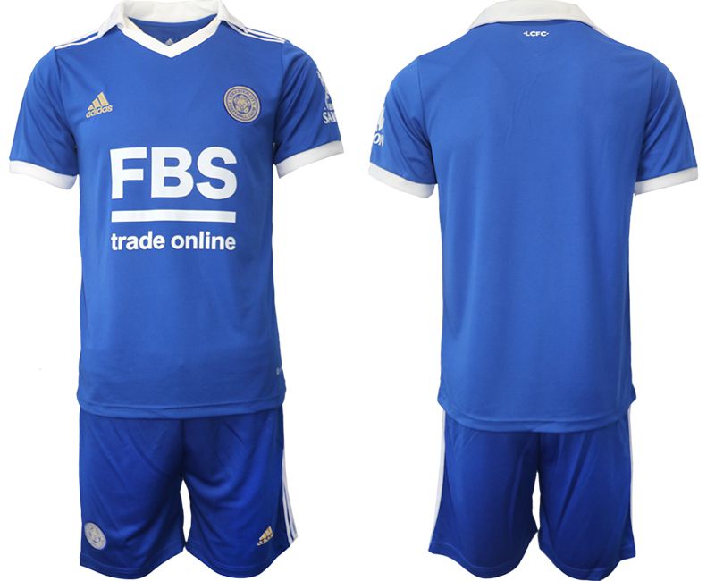 Men 2022-2023 Club Leicester City home blue blank Adidas Soccer Jersey->leicester city jersey->Soccer Club Jersey